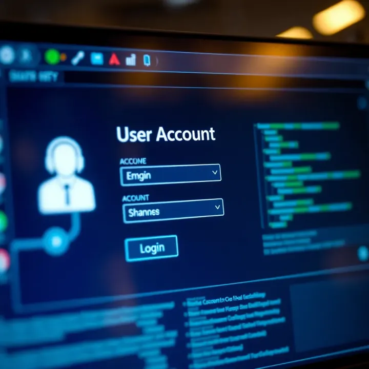 User account setup screen on EasyWin app with security options displayed