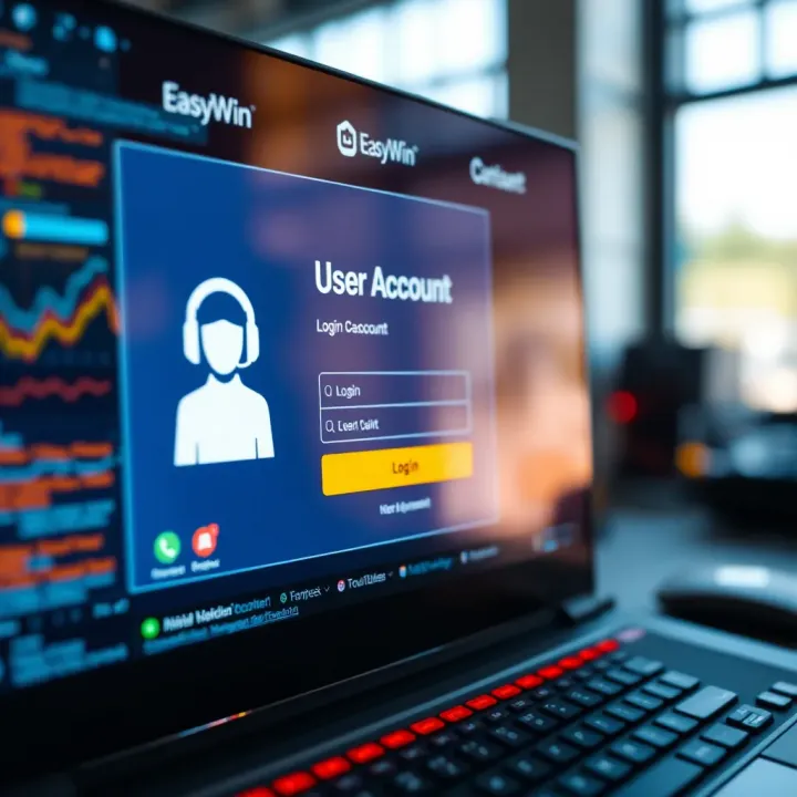 User logging into Easywin Betting App on smartphone with Nigerian flag background