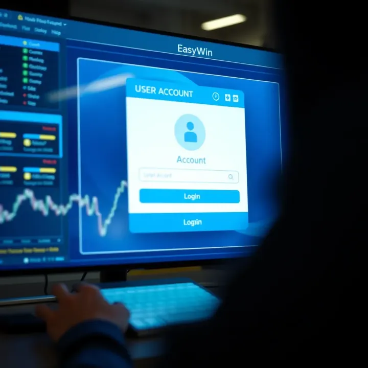 User entering login credentials on Easywin Casino platform in Nigeria