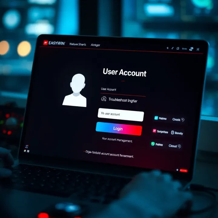 User entering credentials to access EasyWin Nigeria platform on a digital device