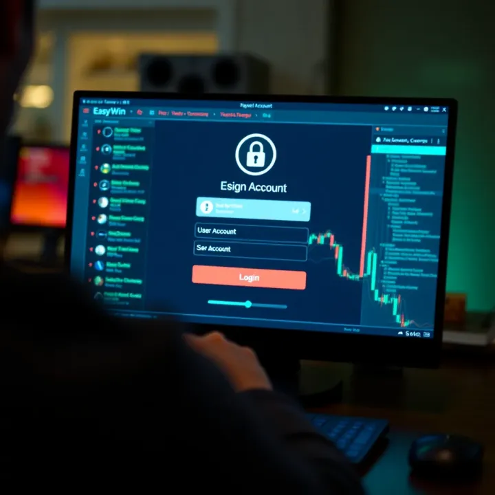 User entering login credentials on Easywin Shop platform