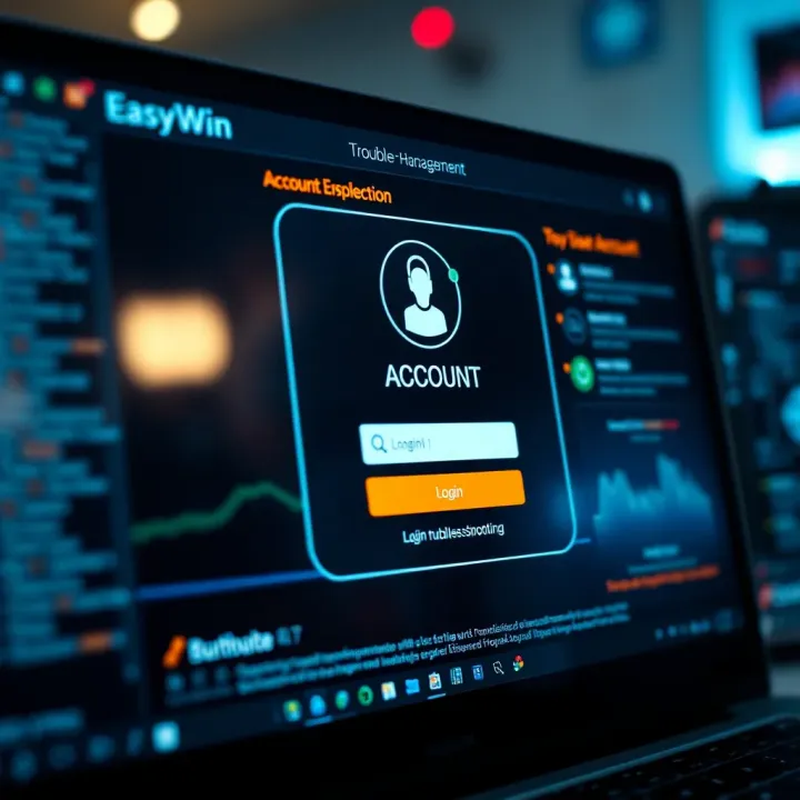 Dashboard displaying Easywin account settings including profile management and security options