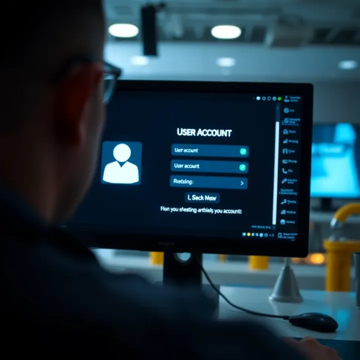 Person using a laptop to manage account settings on Easywin platform in Nigeria