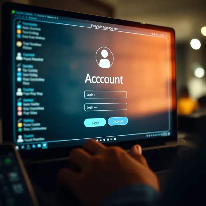 Navigating the Live Easywin Stream Platform for Live Betting User navigating the Live Easywin Stream platform on a laptop displaying live betting and gaming options